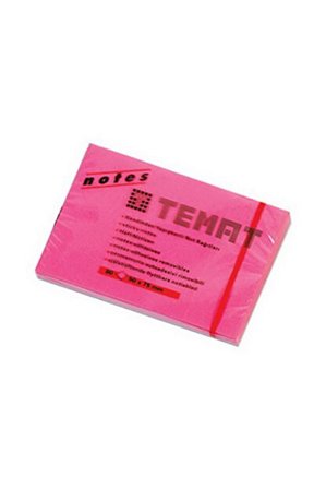 Temat Yapışkanlı Not Kağıt 50X75 Mm Fosforlu Pembe (12 Li Paket)
