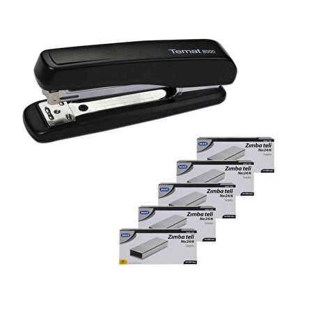 Temat Zımba Makinesi 24/6 Siyah 8000 + 5 Adet Tel