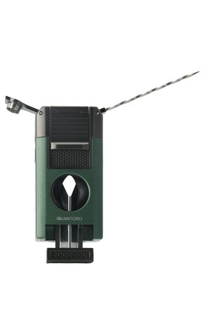 Quantoro Çift Torch Pürmüz V-Cut/Delicili/İğneli Yeşil Metal Puro Çakmağı - TRZ1099