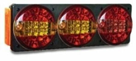 Unıversal Truck Combınatıon Taıl Lamp -Sol (side Marker 4 Ledli ) 'e' Onaylı (sis Lambası,cıft Pozısyon-Stop-Sinyal) - Cerkez Unvr-824