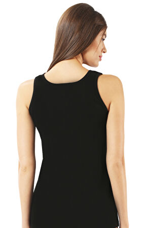 Özkan 0156 Kadın Ribana Pamuklu Güpürlü Kendinden Biyeli Kalın Askılı Atlet 