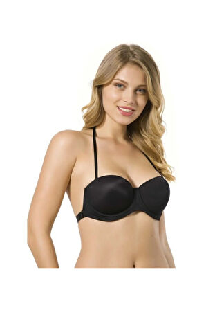 Kadın Bej Balenli Micro Sırtı Seffaf Destekli Sütyen 7042