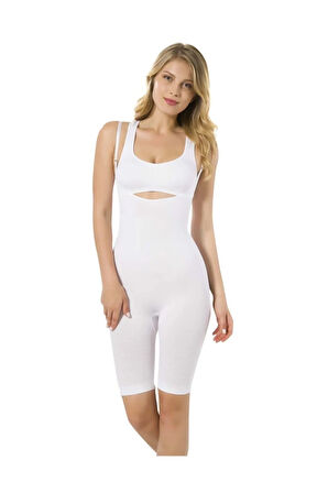 Kadın Ten Seamless Göğsü Açık Boxer Boy Korse