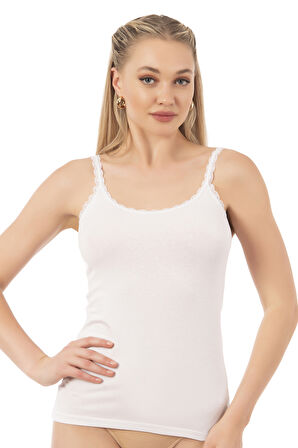 Özkan 24675 Kadın Modal Pamuklu İnce Askılı Dantelli Atlet