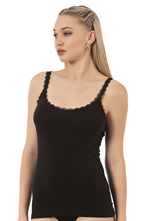 Özkan 24675 Kadın Modal Pamuklu İnce Askılı Dantelli Atlet