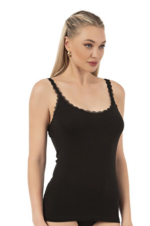 Özkan 24675 Kadın Modal Pamuklu İnce Askılı Dantelli Atlet