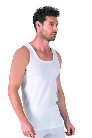 Özkan 11406 Erkek %100 Pamuklu Ribana Esnek Rahat Kalın Askılı Örme Atlet