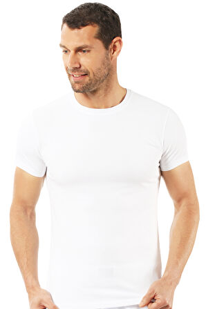 Özkan 0265 Erkek Pamuklu Kapalı Sıfır Yaka Yarım Kol Fanila Tişört 