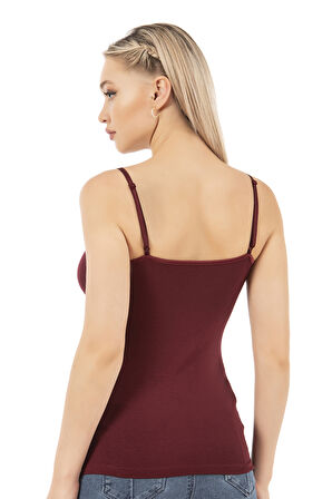 Özkan 25217 Kadın İnce Askılı Viskon Esnek Yumuşak Saten Yaka Atlet