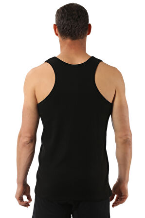 Özkan 0058 Erkek %100 Pamuklu Ribana Esnek Rahat Sırtı Çapraz Sporcu Rambo Kalın Askılı Atlet