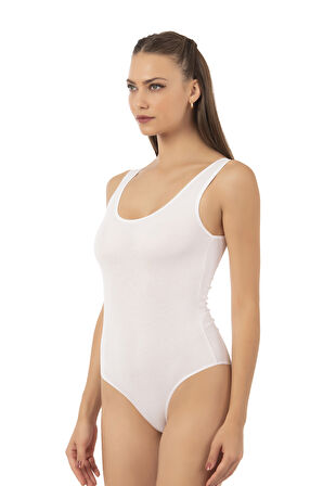 Özkan 0602 Kadın Pamuklu Kalın Askılı Kancalı Çıtçıtlı Örme Body