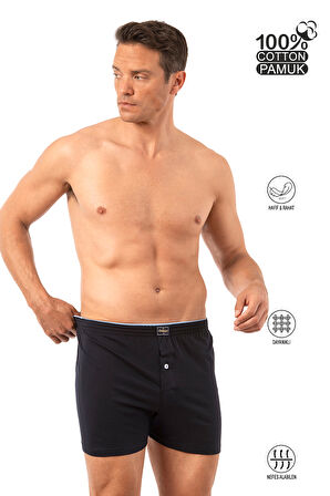 Özkan 0041 Erkek %100 Pamuklu Şardonlu Klasik Rahat Kesim Havlu Bel Süprem Penye Boxer