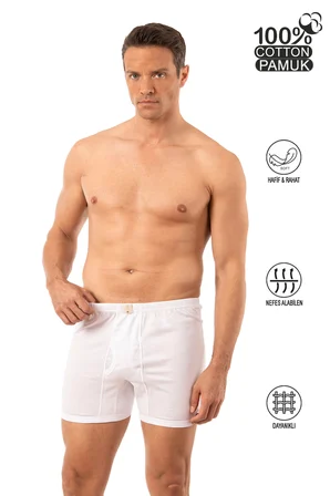 Özkan 0043 Erkek %100 Pamuklu Penye Süprem Kumaş Esnek Rahat Torbalı Paçalı Don Boxer Külot