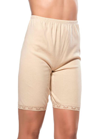 Özkan 0114 Kadın Pamuklu Ağlı Model Ribana Esnek Rahat Kalıp Yumuşak Paçalı Diz Üstü Kısa Tayt