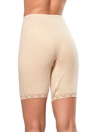 Özkan 0114 Kadın Pamuklu Ağlı Model Ribana Esnek Rahat Kalıp Yumuşak Paçalı Diz Üstü Kısa Tayt