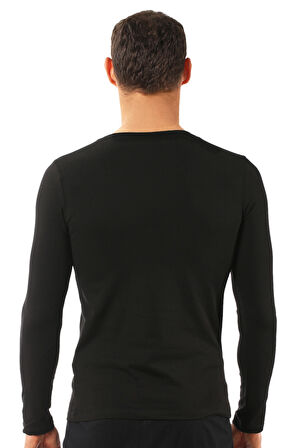 Özkan 0266 Erkek Penye Likralı Pamuklu Yuvarlak Yaka Uzun Kol Tişört Fanila 