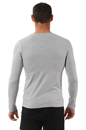 Özkan 0274 Erkek Penye Likralı Pamuklu V Yaka Uzun Kol Tişört Fanila 