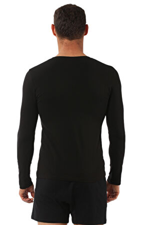 Özkan 0274 Erkek Penye Likralı Pamuklu V Yaka Uzun Kol Tişört Fanila 