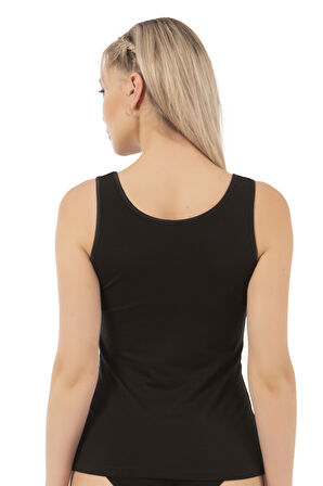 Özkan 25487 Kadın Pamuklu Modal Esnek Yumuşak Biyeli Kalın Askılı Örme Atlet