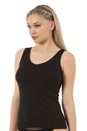 Özkan 25487 Kadın Pamuklu Modal Esnek Yumuşak Biyeli Kalın Askılı Örme Atlet