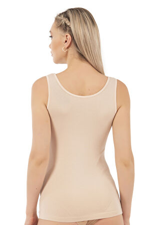 Özkan 25487 Kadın Pamuklu Modal Esnek Yumuşak Biyeli Kalın Askılı Örme Atlet