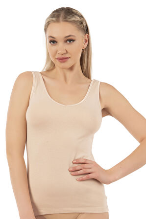 Özkan 25487 Kadın Pamuklu Modal Esnek Yumuşak Biyeli Kalın Askılı Örme Atlet