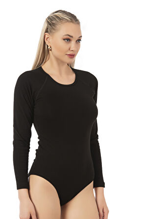 Özkan 24200 Kadın Termal Uzun Kollu Yuvarlak Yaka Kancalı Çıtçıtlı Body