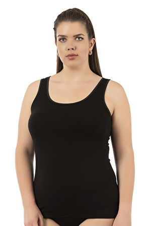 Özkan 25922 Kadın Viskon Esnek Yumuşak Kalın Askılı Yuvarlak Yaka Büyük Beden Örme Atlet