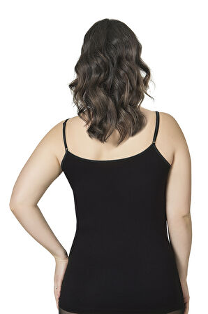 Özkan 25923 Kadın Viskon Saten Biyeli Esnek Yumuşak Rahat Büyük Beden Atlet