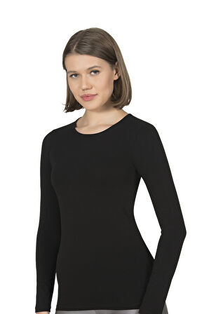 Özkan 26060 Kadın Pamuklu Uzun Kollu Bisiklet Yaka Body