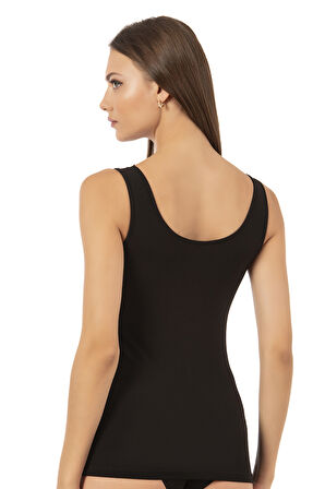 Özkan 25610 Kadın Pamuklu Likralı Dantelli Kalın Askılı Süprem Atlet