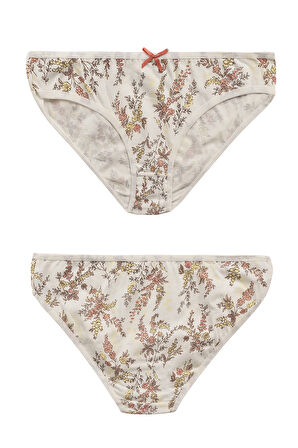 Özkan 26481 7'li Paket Kadın Pamuklu Desenli Likralı Süprem Esnek Rahat Slip Bikini Külot