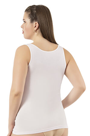 Özkan 25922 Kadın Viskon Esnek Yumuşak Kalın Askılı Yuvarlak Yaka Büyük Beden Örme Atlet