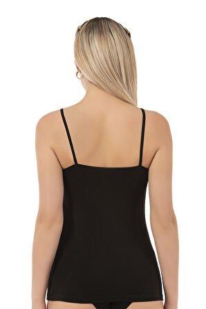 Özkan 26819 Kadın Pamuklu Modal Tül Detaylı İnce Askılı Atlet