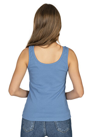 Özkan 26815 Kadın Soft Pamuklu Kaşkorse Fitilli Esnek Rahat Kalın Askılı Örme Atlet Bluz