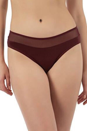Özkan 26797 7'li Paket Kadın Bel Kısmı Tül Detaylı Likralı Pamuklu Esnek Rahat Slip Bikini Külot