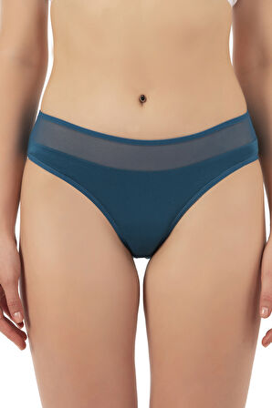 Özkan 26797 7'li Paket Kadın Bel Kısmı Tül Detaylı Likralı Pamuklu Esnek Rahat Slip Bikini Külot