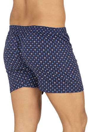 Özkan 11112 5'li Paket Erkek Pamuklu Havlu Bel Esnek Yumuşak Düğmeli Desenli Penye Boxer Şort Külot