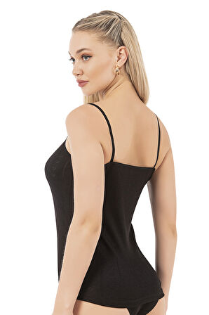 Özkan 27106 Kadın Viskon Transferli Ribana Esnek Rahat İp Askılı Örme Atle