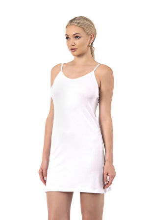 Özkan 27190 Kadın Viskon Esnek Rahat İp Askılı Atlet Kombinezon Jüpon Astar