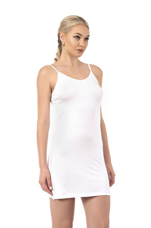 Özkan 27190 Kadın Viskon Esnek Rahat İp Askılı Atlet Kombinezon Jüpon Astar