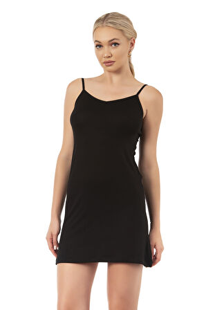 Özkan 27190 Kadın Viskon Esnek Rahat İp Askılı Atlet Kombinezon Jüpon Astar