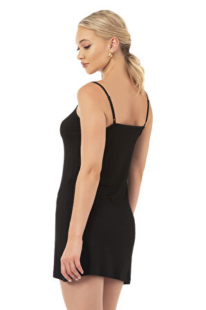 Özkan 27190 Kadın Viskon Esnek Rahat İp Askılı Atlet Kombinezon Jüpon Astar