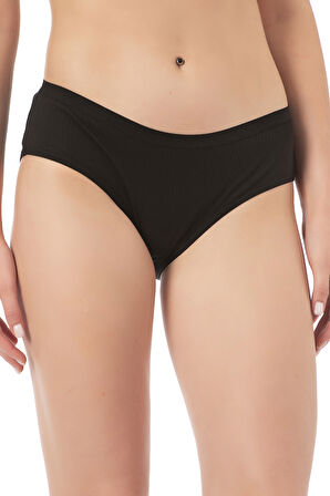 Özkan 27152 3'lü Paket Kadın Pamuk Likralı Ribana Esnek Rahat Yüksek Bel Bato Külot