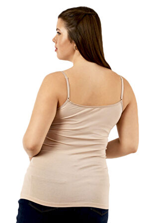 Özkan 25923 Kadın Viskon Saten Biyeli Esnek Yumuşak Rahat Büyük Beden Atlet