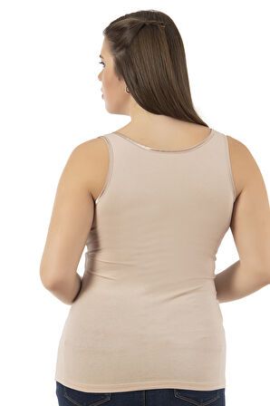 Özkan 25922 Kadın Viskon Esnek Yumuşak Kalın Askılı Yuvarlak Yaka Büyük Beden Örme Atlet