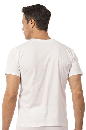 Özkan 12420 Erkek %100 Pamuklu Likrasız Penye Süprem Kumaş Kapalı Yaka Kısa Kollu T-shirt