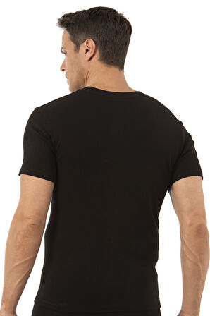 Özkan 12420 Erkek %100 Pamuklu Likrasız Penye Süprem Kumaş Kapalı Yaka Kısa Kollu T-shirt