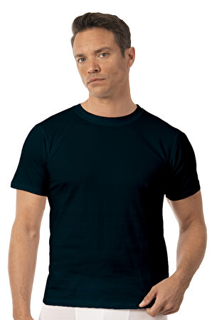 Özkan 12420 Erkek %100 Pamuklu Likrasız Penye Süprem Kumaş Kapalı Yaka Kısa Kollu T-shirt