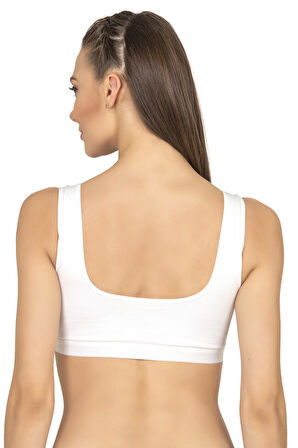 Özkan 27407 Kadın Pamuklu Likralı Çıkarılabilir Pedli Balensiz Süprem Kumaş Rahat Kalın Askılı Sütyen Büstiyer